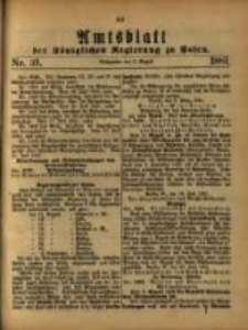 Amtsblatt der K&ouml;niglichen Regierung zu Posen. 1881.08.02 Nro.31