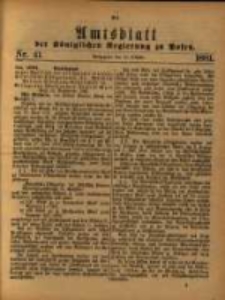 Amtsblatt der K&ouml;niglichen Regierung zu Posen. 1881.10.11 Nro.41