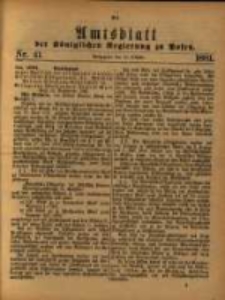 Amtsblatt der Königlichen Regierung zu Posen. 1881.10.11 Nro.41