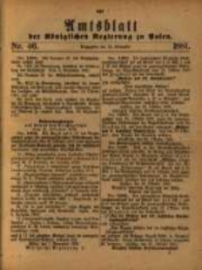 Amtsblatt der K&ouml;niglichen Regierung zu Posen. 1881.11.15 Nro.46