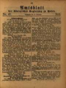 Amtsblatt der Königlichen Regierung zu Posen. 1881.11.22 Nro.47