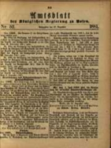 Amtsblatt der K&ouml;niglichen Regierung zu Posen. 1881.12.27 Nro.52