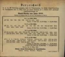 Verzeichniss &hellip;. vom 11. M&auml;rz 1881 &hellip; am 1. October 1881.... Staats - Auleihe vom Jahre 1853