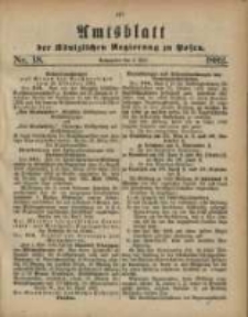 Amtsblatt der K&ouml;niglichen Regierung zu Posen. 1882.05.02 Nro.18