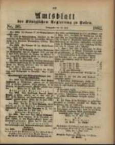 Amtsblatt der K&ouml;niglichen Regierung zu Posen. 1882.07.25 Nro.30