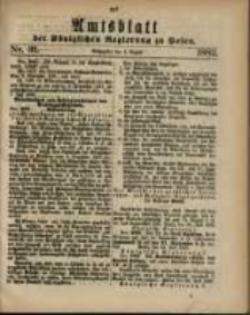 Amtsblatt der K&ouml;niglichen Regierung zu Posen. 1882.08.01 Nro.31