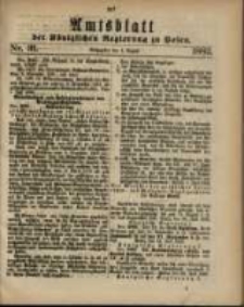 Amtsblatt der Königlichen Regierung zu Posen. 1882.08.01 Nro.31