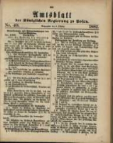 Amtsblatt der K&ouml;niglichen Regierung zu Posen. 1882.10.03 Nro.40