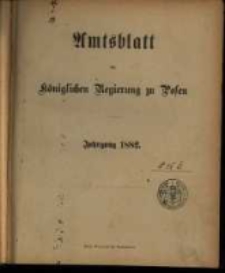 Amtsblatt der K&ouml;niglichen Regierung zu Posen. 1882.01.03 Nro.1