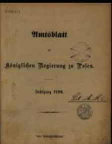 Amtsblatt der K&ouml;niglichen Regierung zu Posen. 1890.01.07 Nro.1