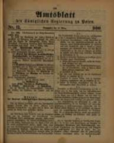 Amtsblatt der K&ouml;niglichen Regierung zu Posen. 1890.03.25 Nro.12