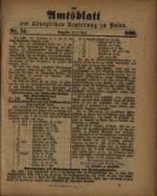Amtsblatt der K&ouml;niglichen Regierung zu Posen. 1890.04.08 Nro.14