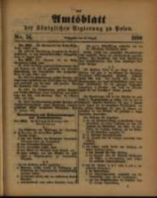 Amtsblatt der K&ouml;niglichen Regierung zu Posen. 1890.08.26 Nro.34