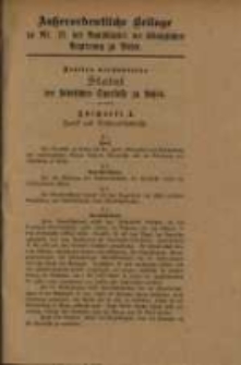 Au&szlig;erordentliche Beilage zu Nr. 21 des Amtsblattes der K&ouml;niglichen Regierung zu Posen