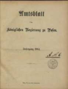 Amtsblatt der K&ouml;niglichen Regierung zu Posen. 1884.01.02 Nro.1