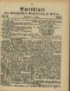 Amtsblatt der K&ouml;niglichen Regierung zu Posen. 1884.02.05 Nro.6