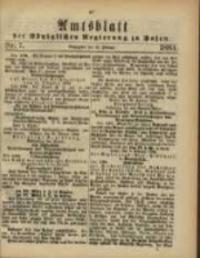 Amtsblatt der K&ouml;niglichen Regierung zu Posen. 1884.02.12 Nro.7