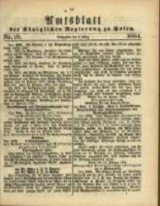Amtsblatt der K&ouml;niglichen Regierung zu Posen. 1884.03.04 Nro.10