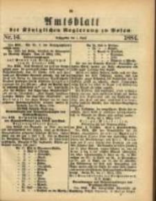 Amtsblatt der K&ouml;niglichen Regierung zu Posen. 1884.04.01 Nro.14
