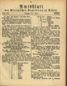 Amtsblatt der K&ouml;niglichen Regierung zu Posen. 1884.04.08 Nro.15