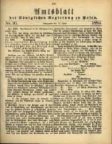 Amtsblatt der K&ouml;niglichen Regierung zu Posen. 1884.04.15 Nro.16