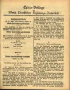 Extra= Beilage zum K&ouml;nigl. Preu&szlig;ischen Regierung =Amtsblatt