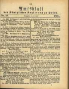 Amtsblatt der K&ouml;niglichen Regierung zu Posen. 1884.04.29 Nro.18