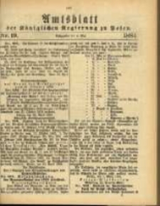 Amtsblatt der K&ouml;niglichen Regierung zu Posen. 1884.05.06 Nro.19