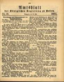 Amtsblatt der K&ouml;niglichen Regierung zu Posen. 1884.05.20 Nro.21