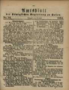 Amtsblatt der Königlichen Regierung zu Posen. 1884.06.10 Nro.24