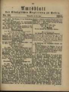 Amtsblatt der K&ouml;niglichen Regierung zu Posen. 1884.06.24 Nro.26