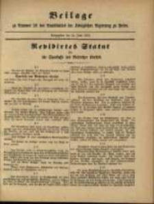 Beilage zu Nummer 26 des Amtsblattes der K&ouml;niglichen Regierung zu Posen. Ausgegeben den 24. Juni 1884
