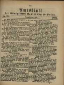Amtsblatt der K&ouml;niglichen Regierung zu Posen. 1884.07.08 Nro.28