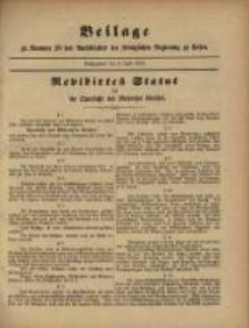 Beilage zu Nummer 28 des Amtsblattes der K&ouml;niglichen Regierung zu Posen. Ausgegeben den 8. Juli 1884