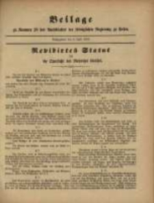 Beilage zu Nummer 28 des Amtsblattes der Königlichen Regierung zu Posen. Ausgegeben den 8. Juli 1884
