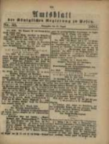 Amtsblatt der Königlichen Regierung zu Posen. 1884.08.12 Nro.33
