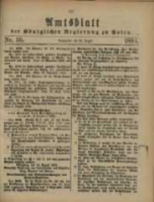 Amtsblatt der K&ouml;niglichen Regierung zu Posen. 1884.08.26 Nro.35