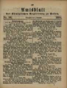 Amtsblatt der K&ouml;niglichen Regierung zu Posen. 1884.09.02 Nro.36
