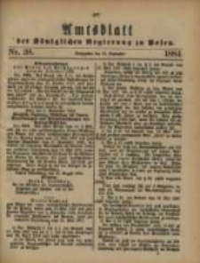 Amtsblatt der Königlichen Regierung zu Posen. 1884.09.16 Nro.38