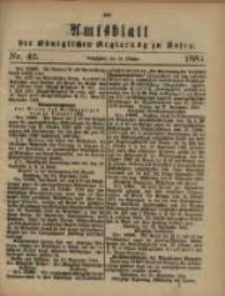 Amtsblatt der Königlichen Regierung zu Posen. 1884.10.14 Nro.42