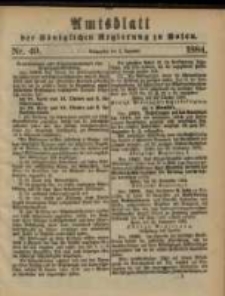 Amtsblatt der K&ouml;niglichen Regierung zu Posen. 1884.12.02 Nro.49
