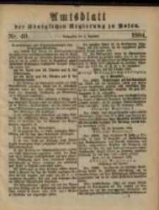 Amtsblatt der Königlichen Regierung zu Posen. 1884.12.02 Nro.49