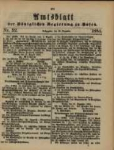 Amtsblatt der K&ouml;niglichen Regierung zu Posen. 1884.12.23 Nro.52