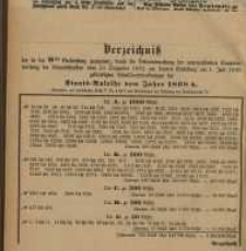 Verzeichniss der in der 8ten Verloosung &hellip; vom 10. December 1884 &hellip; am 1. Juli 1885 &hellip; Staats=Anleihe vom Jahre 1868 A.