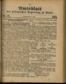 Amtsblatt der K&ouml;niglichen Regierung zu Posen. 1889.07.09 Nro.28