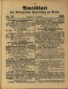 Amtsblatt der K&ouml;niglichen Regierung zu Posen. 1889.11.05 Nro.45