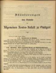 Ab&auml;nderungen des Statuts der Allgemeinen Renten=Anstalt zu Stuttgart