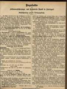 Regulativ der Lebensversicherungs- & Ersparnis-Bank in Stuttgart f&uuml;r Versicherung gegen Kriegsgefahr