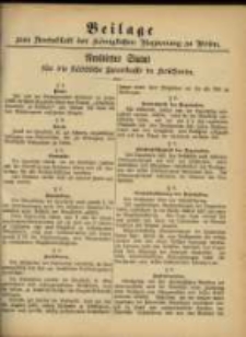 Beilage zum Amtsblatt der K&ouml;niglichen Regierung zu Posen
