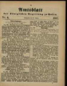 Amtsblatt der K&ouml;niglichen Regierung zu Posen. 1885.01.27 Nro.4